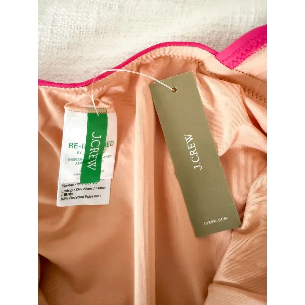 J. Crew | NWT | Ruched ruffle one-piece swimsuit in Radiant Fuchsia | Sz 24